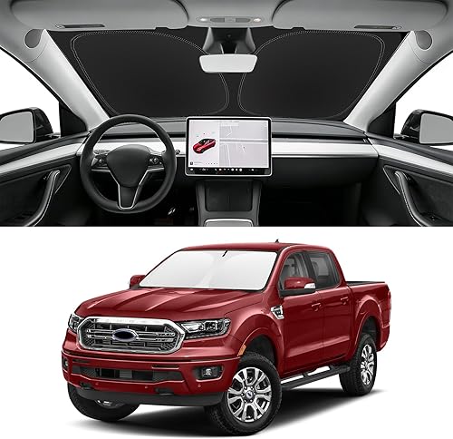 Miniatura 124 de Parasol de parabrisas de ajuste personalizado para Nissan Titan 2017-2024, bloquea los rayos UV y el calor, parasol de ventana delantera, fácil