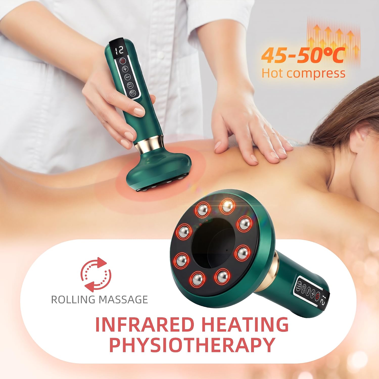 Milow GlowFit 2.0 Cellulite Massager, Electric Cupping Device with 12 Suction Modes, Handheld Body Massager for Cellulite Reduction, Lymphatic Drainage, Home Use for Arms Legs Back (White)