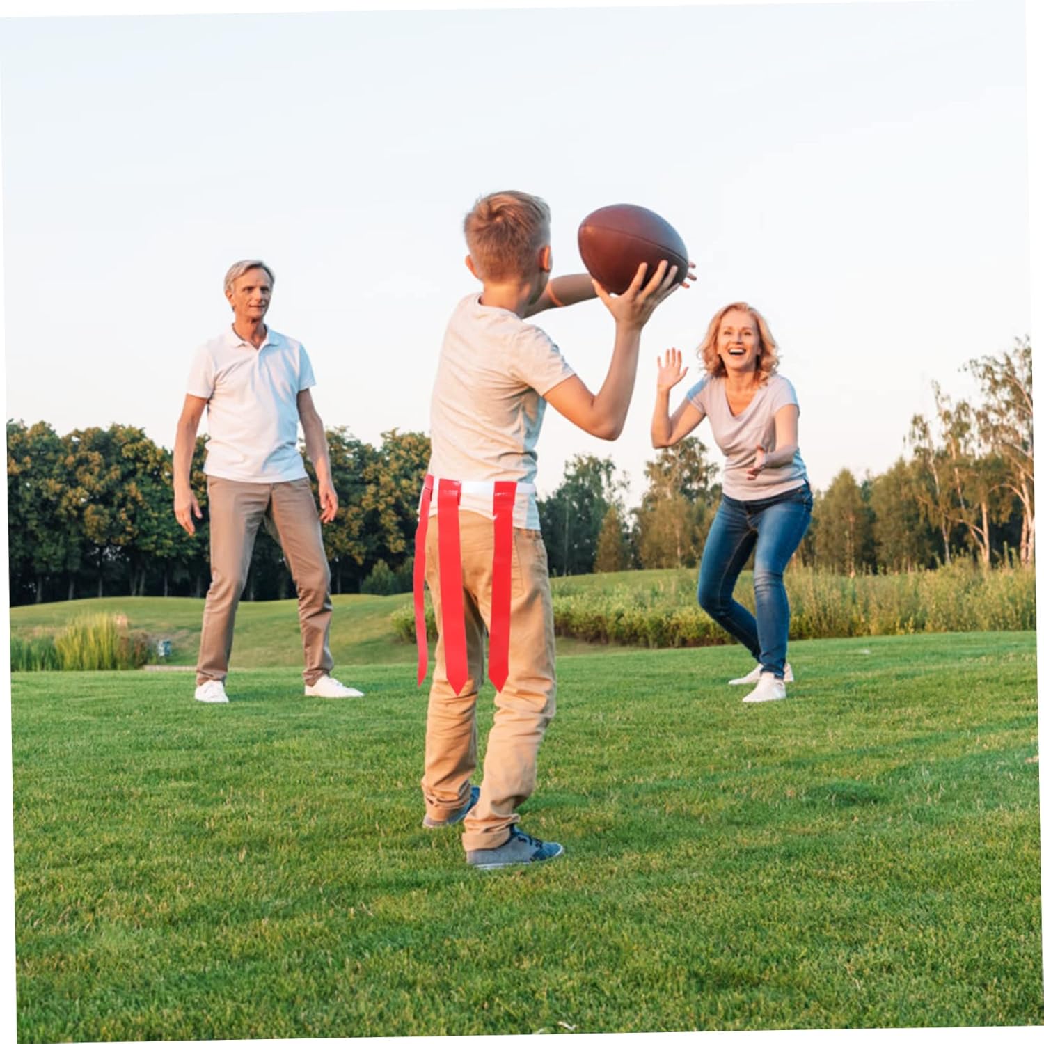 ERINGOGO 1Set Adjustable Football Flag with Belts Flags for Youth Adults for Outdoor Games Training Non Contact