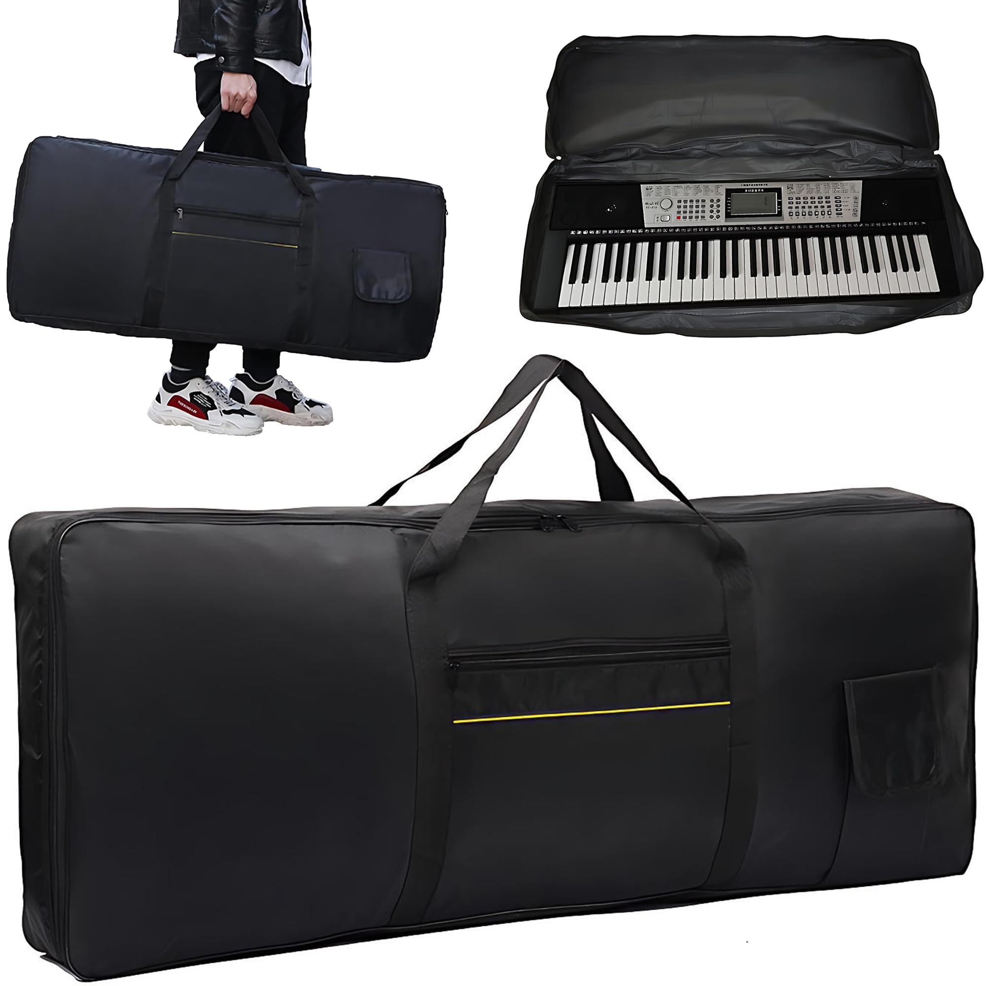 WSNDM Oxford Cloth Portable 88-Key Keyboard Electric Piano Padded Case, Portable Electronic Organ Waterproof Anti Shock Bag, Instrument Piano Protective Professional Cover Storage Padded Case