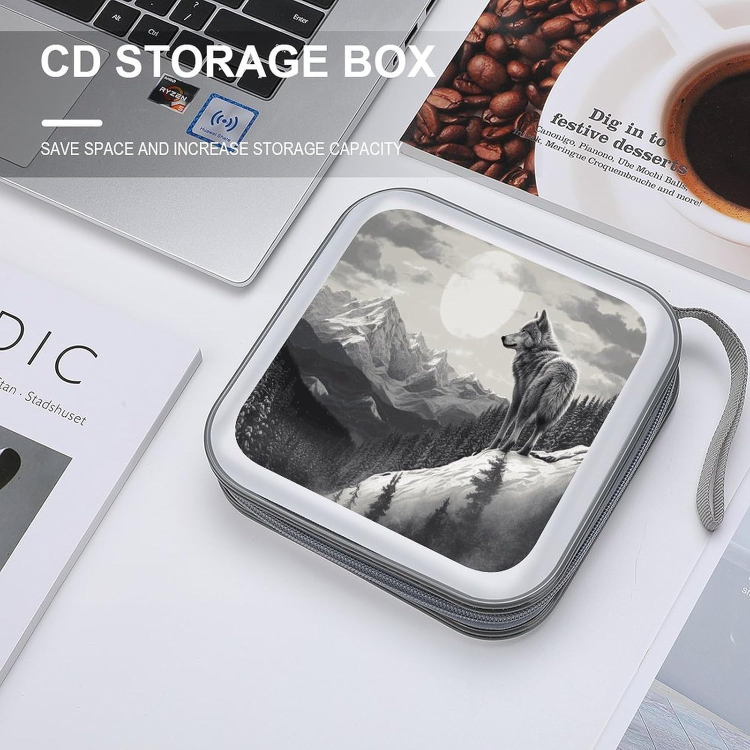 Snow Mountain Lone Wolf CD Case CD Storage Box DVD Sleeves