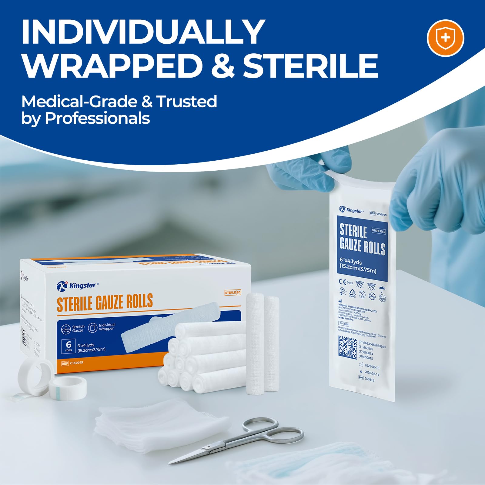 Kingstar Sterile Gauze Rolls 2in x 4.1 Yards, 12 Pack Conforming Stretch — Amazon image 10