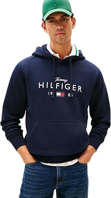 Tommy Hilfiger Brand Love Big Hilfiger Hoodie Mw0mw41427 Sudadera con Capucha Hombre (Pack de 1)