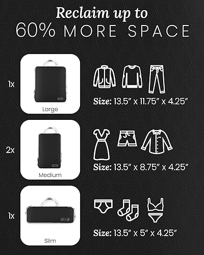 Miniatura 2 de OlarHike - Juego de 4 cubos de compresión para maletas, juego de 4 o 6 artículos esenciales de viaje, bolsas ligeras organizadoras de viaje de