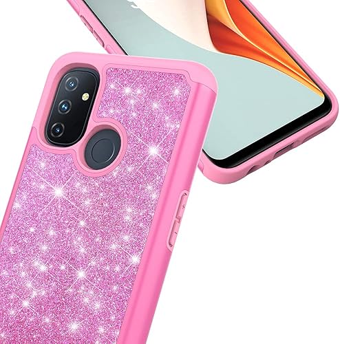 Miniatura 5 de Funda diseñada para Oneplus Nord N100, Oneplus N100 con purpurina para teléfono con vidrio templado, transparente, brillante, suave, transparente, a