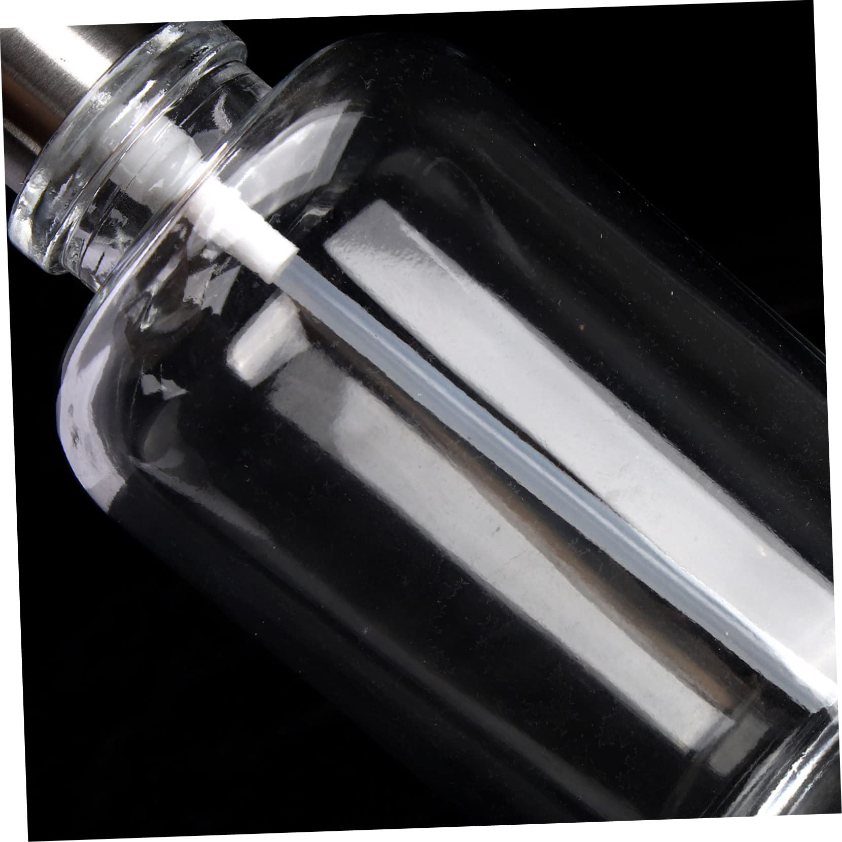 Dispensador de Jabón de Cocina y Baño Recargable de Vidrio de 500ml con Bomba de Acero Inoxidable para Almacenar Gel de Ducha o Champú en Restaurante
