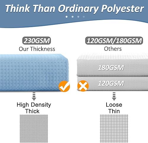 Miniatura 3 de Juego de cortina de ducha de baño azul mezclilla con ganchos, cortina de baño de tejido gofre de 230 GSM, accesorios de decoración de tela repelente