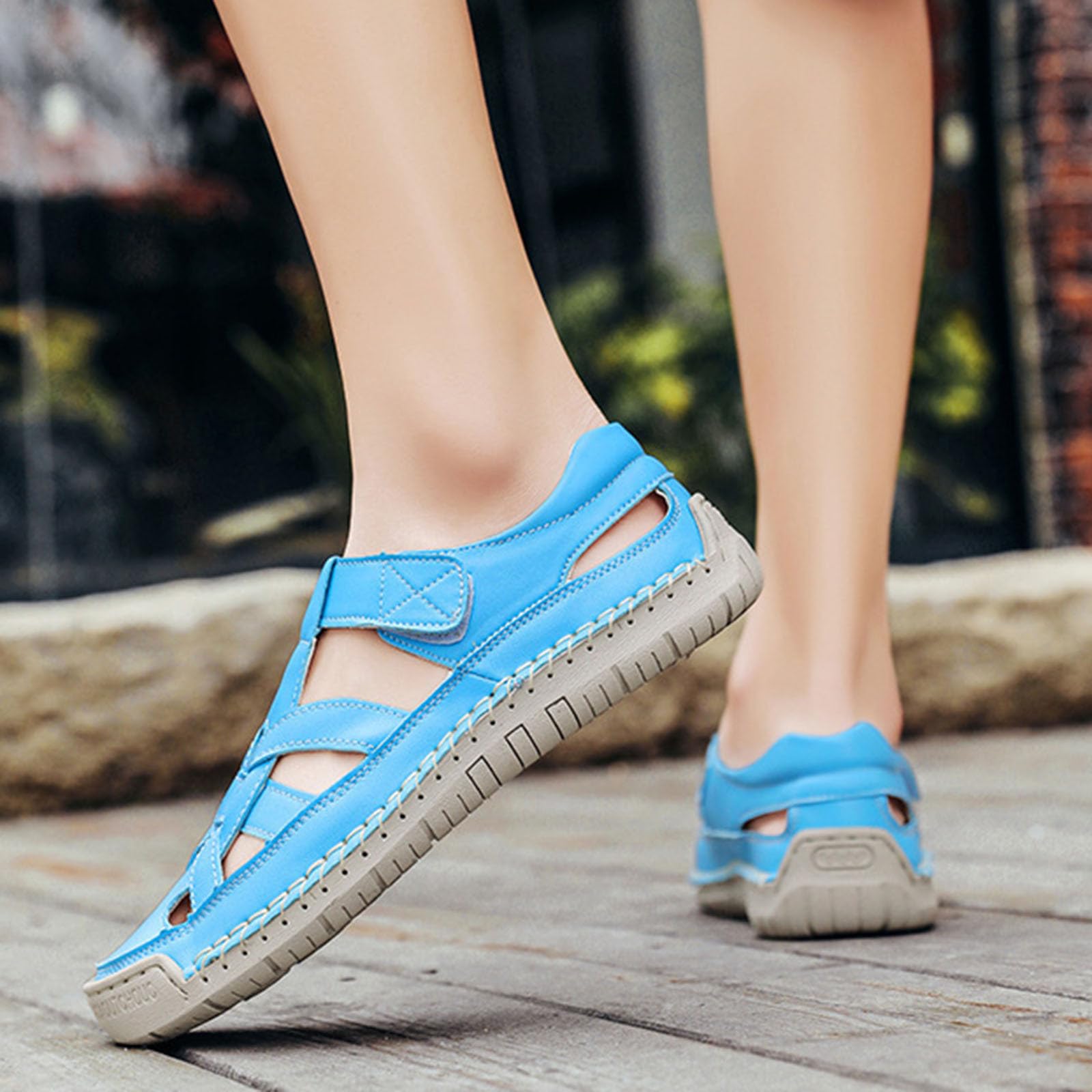 Sandalias Trekking Hombre Suela de Goma Malla Transpirable con Bandas Ajustables Zapatillas Deportivas Playa Abiertas Amortiguado Chancla Zapatilla Calzado Comodo para Casual Camping Surf