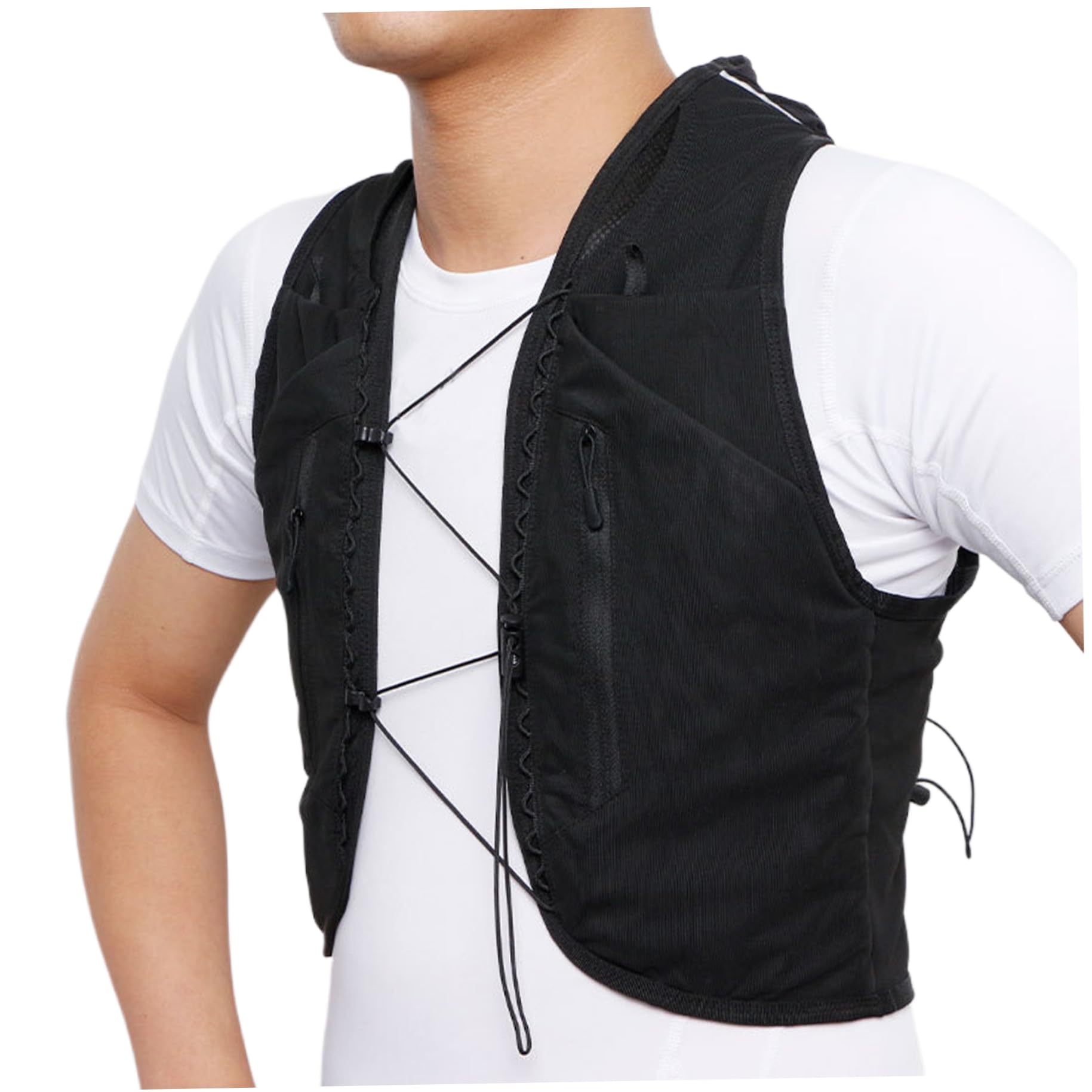 Gilet d'hydratation 12 Poches Gilet d'hydratation de Course capacité Pack Sac à Dos Polyvalent en Polyester pour vélo en Plein air randonnée, S