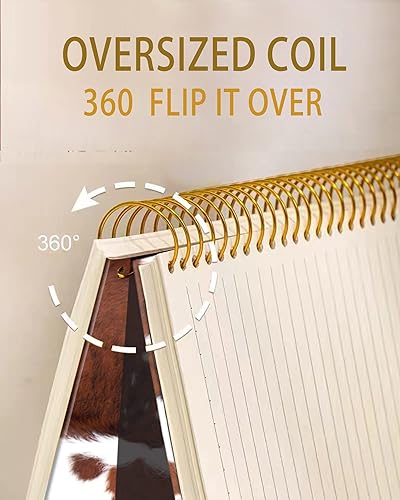 Vista 14 de iampanda Cuaderno con espiral, encuadernación fuerte de doble alambre con papel de primera calidad para niñas y mujeres, diseño de purpurina dorada