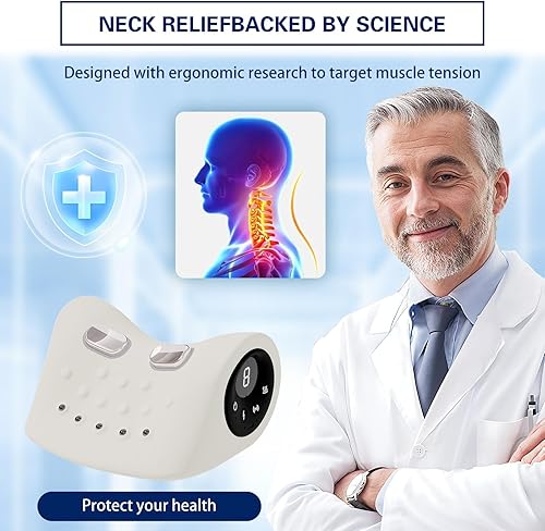 Miniatura 7 de Masajeador de cuello, masajeador cervical 3 en 1, alivio térmico + 9 modos, portátil para el hogar, oficina, viajes (uso diario de masaje de cuello)