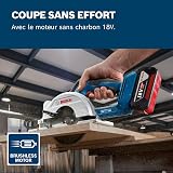 Bosch Professional 18V System Scie circulaire Sans-Fil GKS 18V-51 (moteur sans charbon, 1 lame de scie (140 mm), butée longitudinale, sans batterie/chargeur) - 2