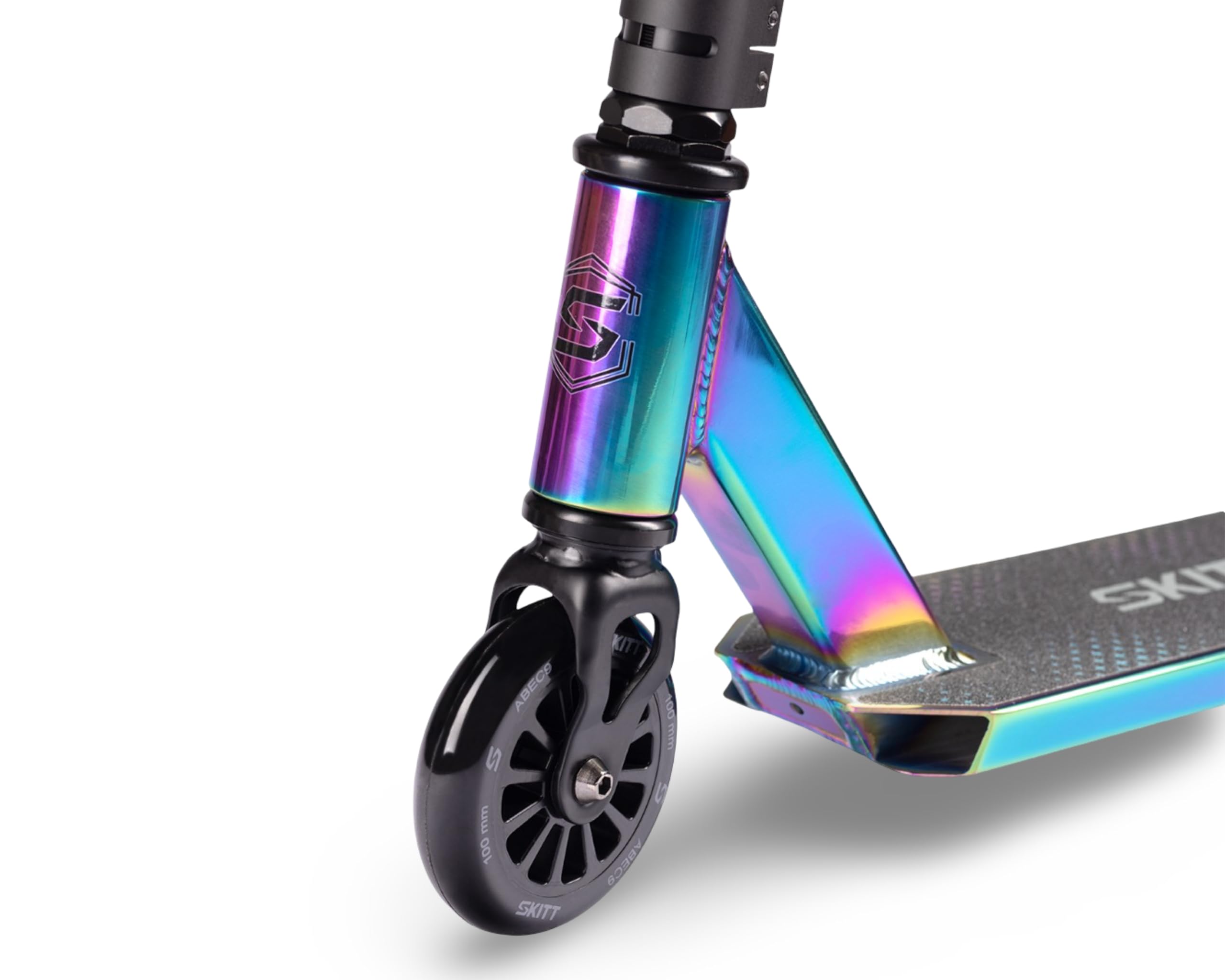 Trottinette Freestyle SKITT - Anarchy | Roulements Haute Performance ABEC-9 | Construction légère en Aluminium | Guidon Freestyle Rotatif à 360°