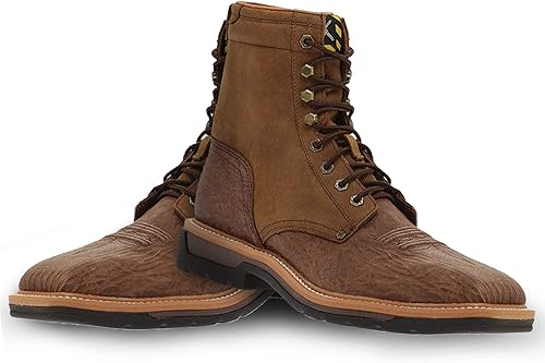 Twisted X - Botas de cuero de grano completo con cordones para hombre de 8 pulgadas con punta de acero para hombre
