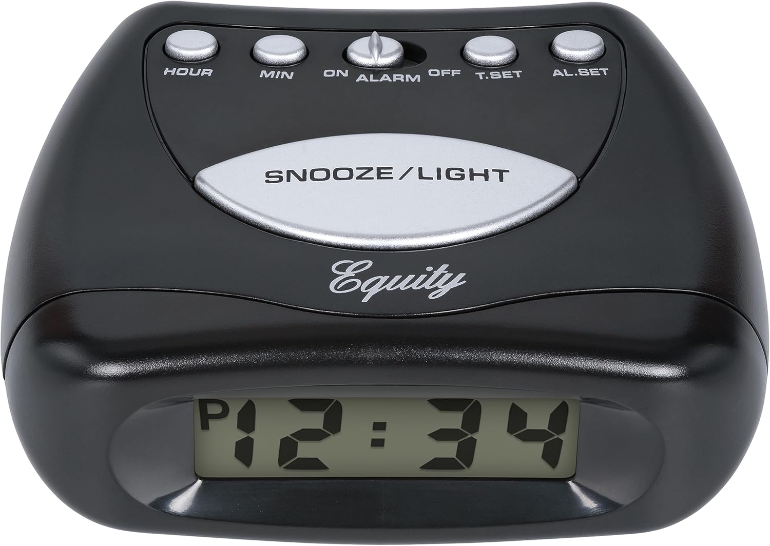 Equity 31003 LCD Snooze Alarm Clock, Black