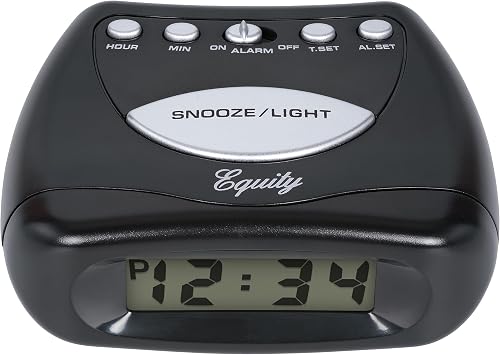 Equity 31003 LCD Snooze Alarm Clock, Black