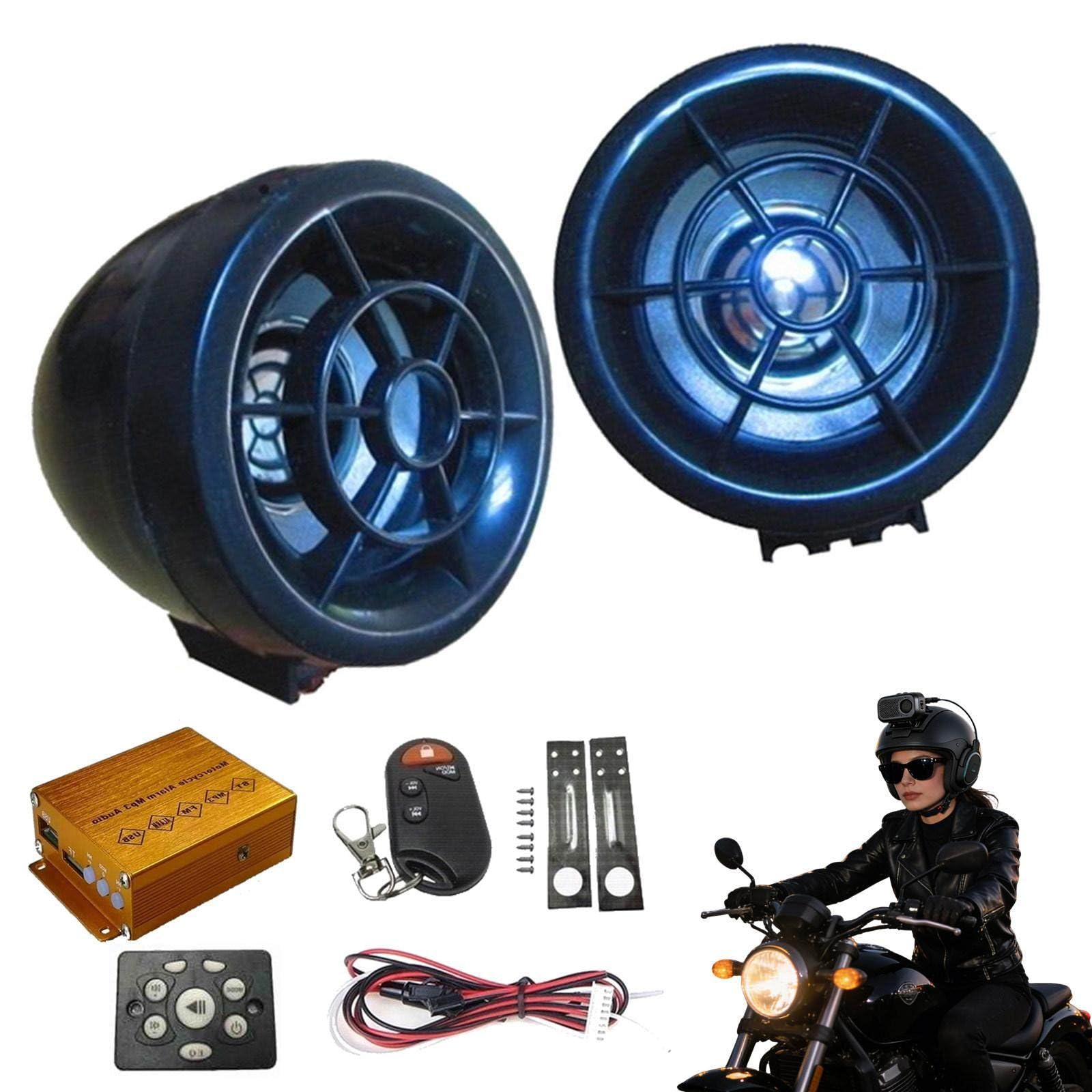 Wodoodporne głośniki stereo Bluetooth do motocykla i skutera, radio FM, głośniki stereo Bluetooth do skuterów, systemy audio do skuterów z radiem stereo FM