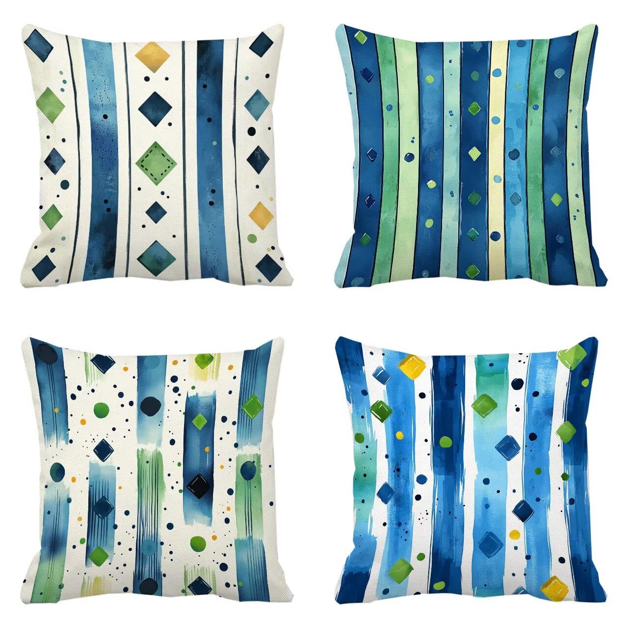 Housse Coussin 30x30 cm Coussin Canape Bleu Extérieur Imperméable Salon Jardin