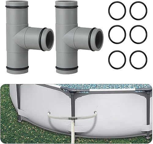 Miniatura 6 de Paquete de 2 conectores de manguera de repuesto para bombas de piscina de 1-14 pulgadas en T para bombas de piscina Intex (3 interfaces)