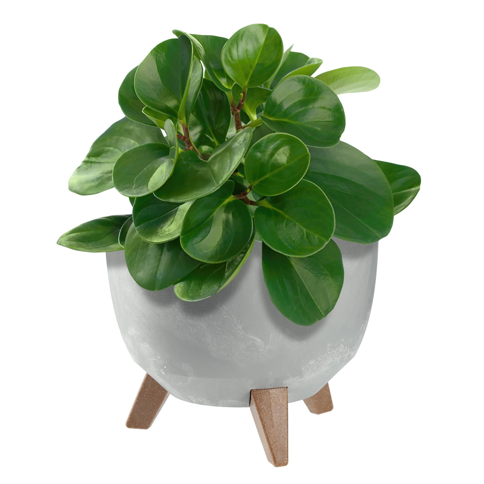 KADAX Plastic Flower Pot with Three Stands, Round Flower Bowl, Flower Pot, Flower Pot, Flower Pot, Balcony, Living Room (39.5 cm, Anthracite) — view 21