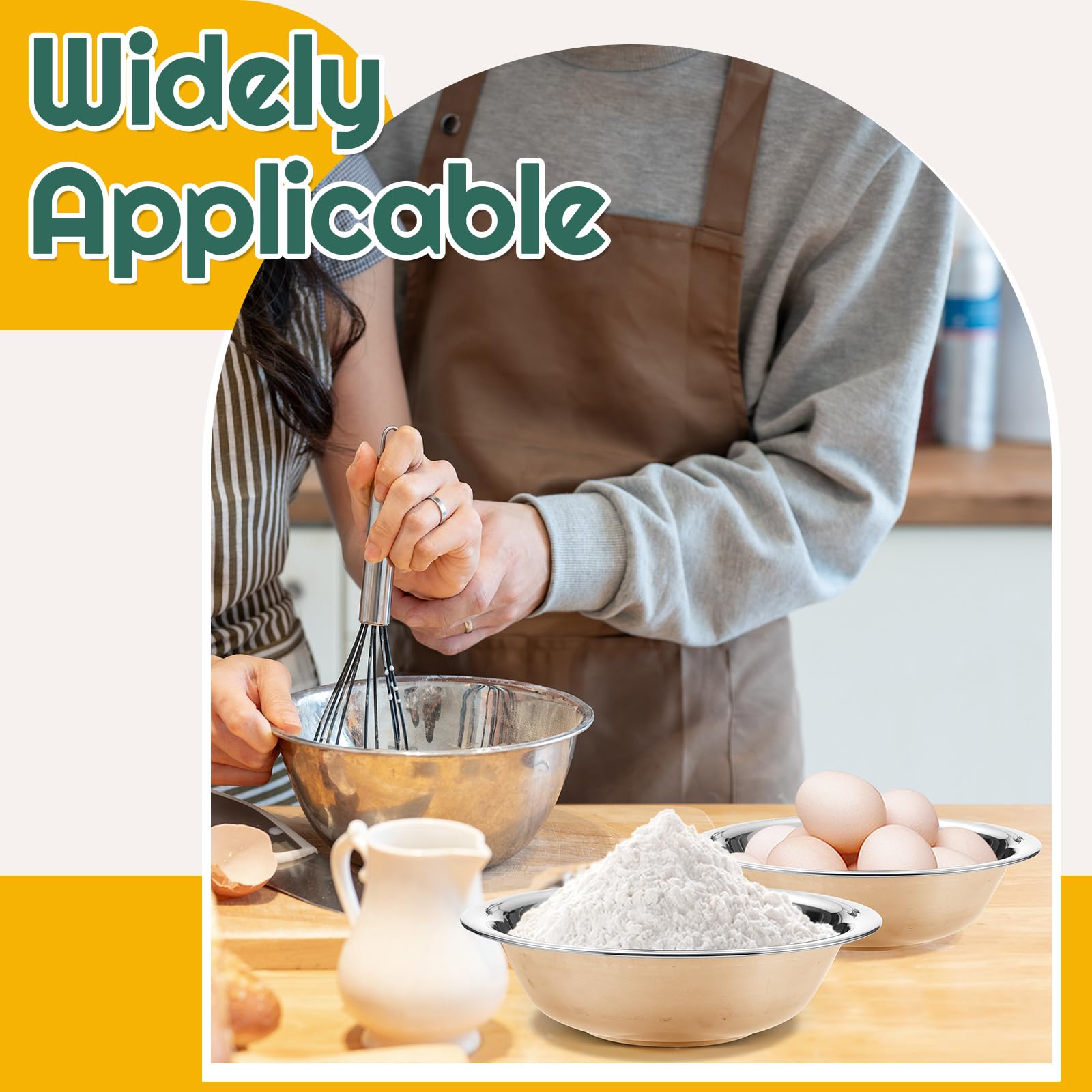 Tioncy Paquete de 20 cuencos pequeños de acero inoxidable de 6.3 pulgadas de ancho, juego de cuencos de preparación de alimentos reutilizables para cocina, ingredientes de cocina, servir ensaladas