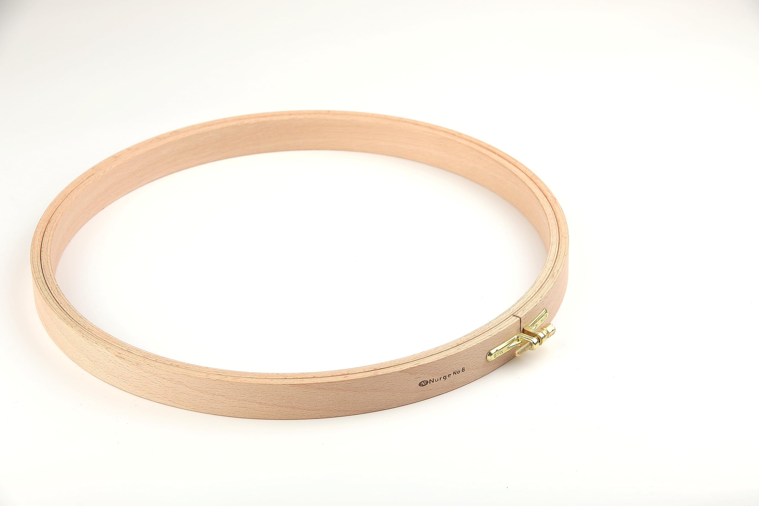 Nurge Premium Quality Beech Wood Embroidery Hoop, Cross Stitch Hoop with Gold Plated Adjustable Brass Screw for DIY Projects Ideal for Crafters,Beginners &amp; Professionals - 12.2" Diameter &amp; 0.93" Thick
