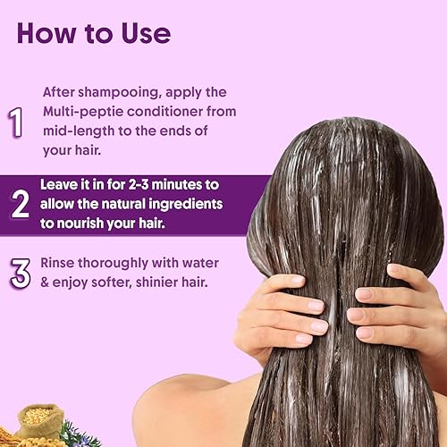 Miniatura 7 de Aravi Organic Acondicionador multipéptido para caída de cabello, acetil tripéptido 3, palmitoilo, oligopéptido y romero - 6.7 onzas líquidas  6.8 fl