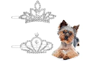 Crown Hair Clips 2 Pcs Dog Tiara For Small Dogs - Adorn...