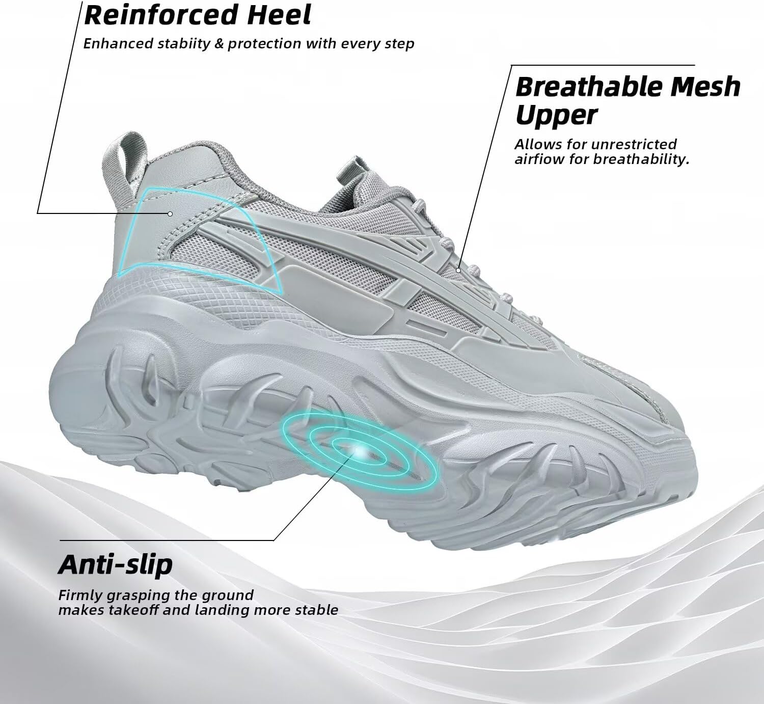 Women's Road Running Shoes Non Slip Ladies Walking Fashion Athletic Chunky Sneakers Work Gym Comfort Lightweight Mesh Soft Sole - Image 6