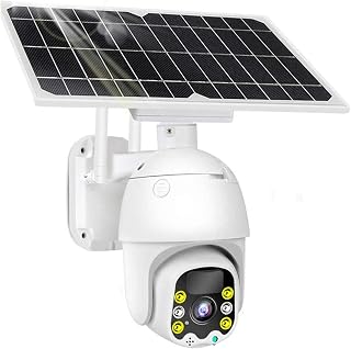 AAFLY WIFI/4G LTE Solar Security Camera Outdoor Rechargeable Battery Wireless 1080p CCTV IP Camera with Color Night Vision, Weatherproof, PIR Motion Sensor Go with Solar Panel (4G)