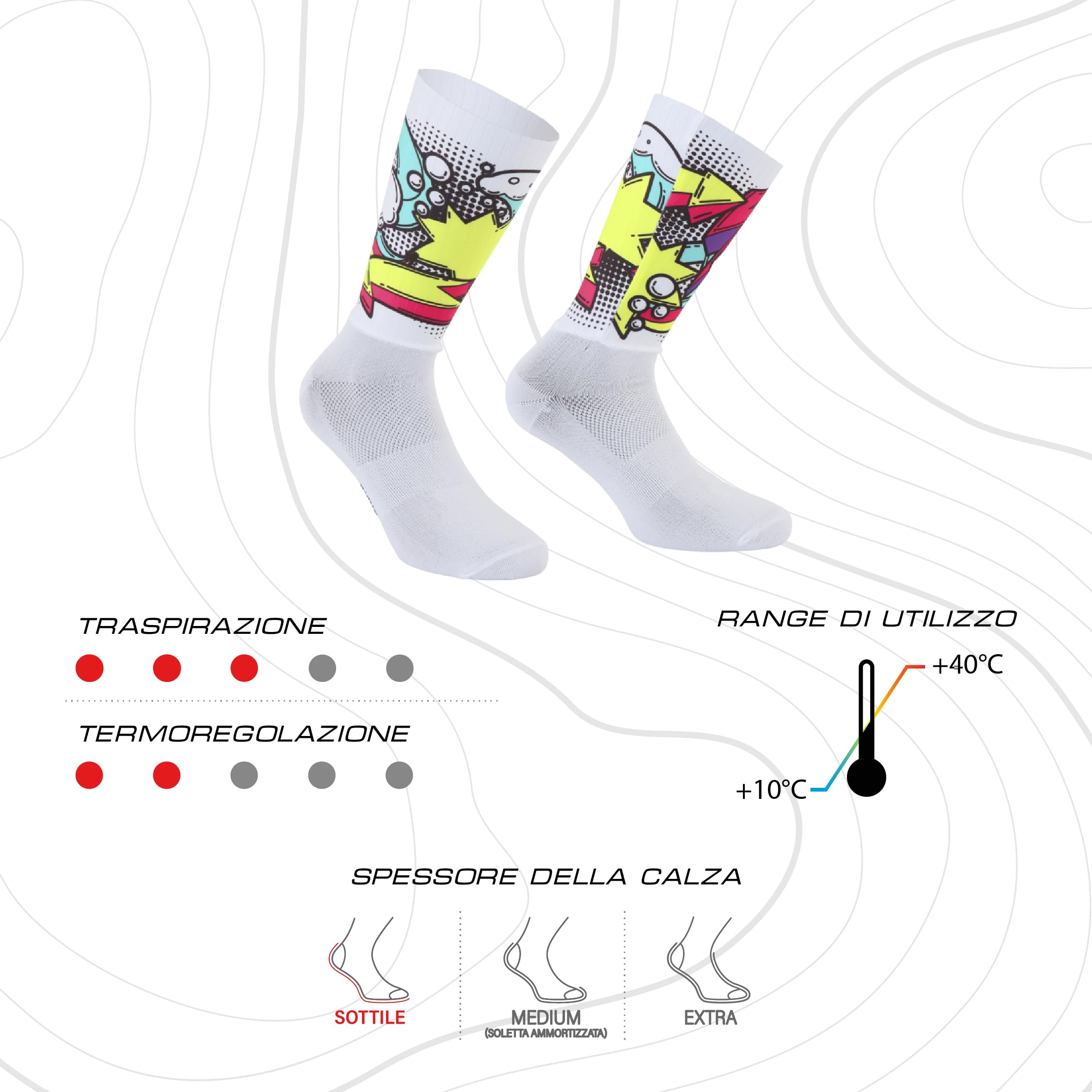 Chaussette Crono 8 technique aérodynamique de cyclisme 1 paire