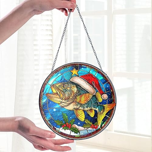 Miniatura 6 de Halibut Fish Stained Glass Sun Catcher, Handcrafted Window Hanging, Unique Wall Decor for Home, Perfect Housewarming Gift, Charming Nautical Accent