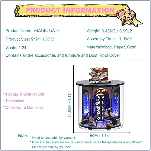 Miniatura 2 de Roroom Kit de casa de muñecas en miniatura y muebles mini casa de muñecas 3D de madera con cubierta a prueba de polvo y LED idea creativa de