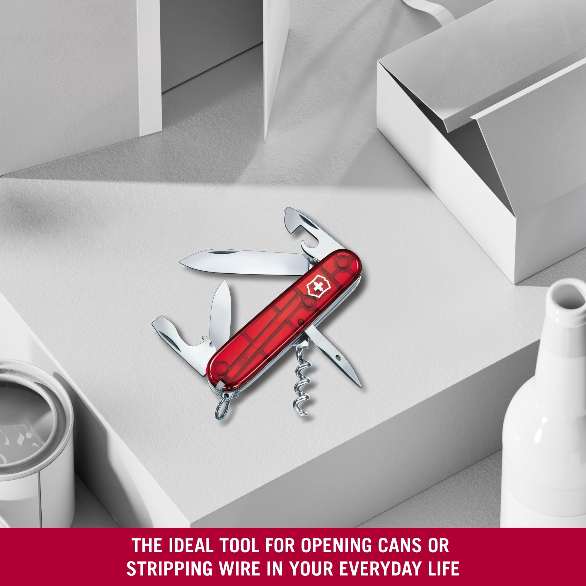 Victorinox, Spartan, Navaja Multiuso Suiza, Cuchillo bolsillo, Regalo, 12 Funciones, Hoja grande, Sacacorchos