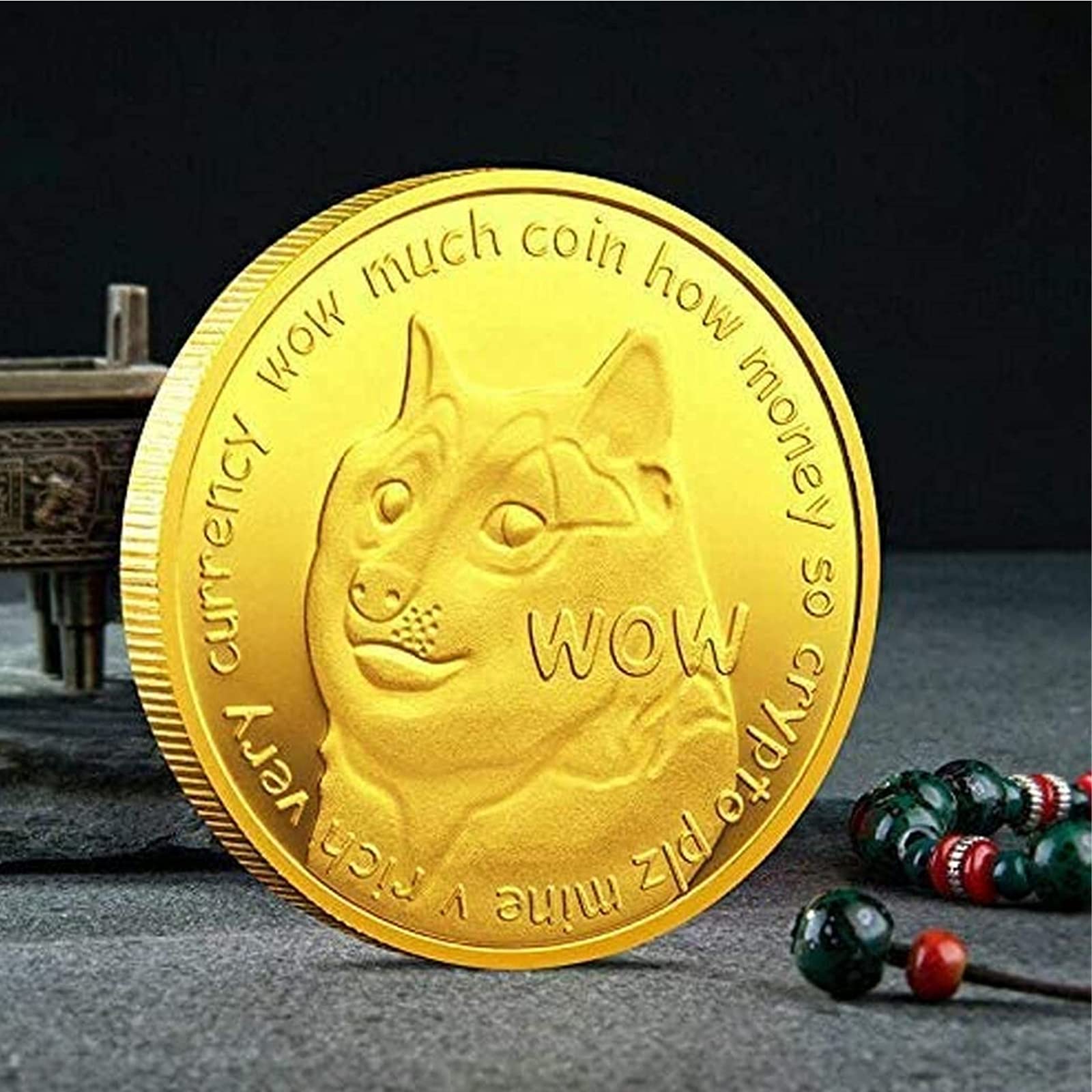 Dogecoin Gedenkmünze, goldplattiert, 28,3 g, limitierte Auflage,  Sammlermünze mit Schutzhülle (Gold-2) : Amazon.de: Spielzeug