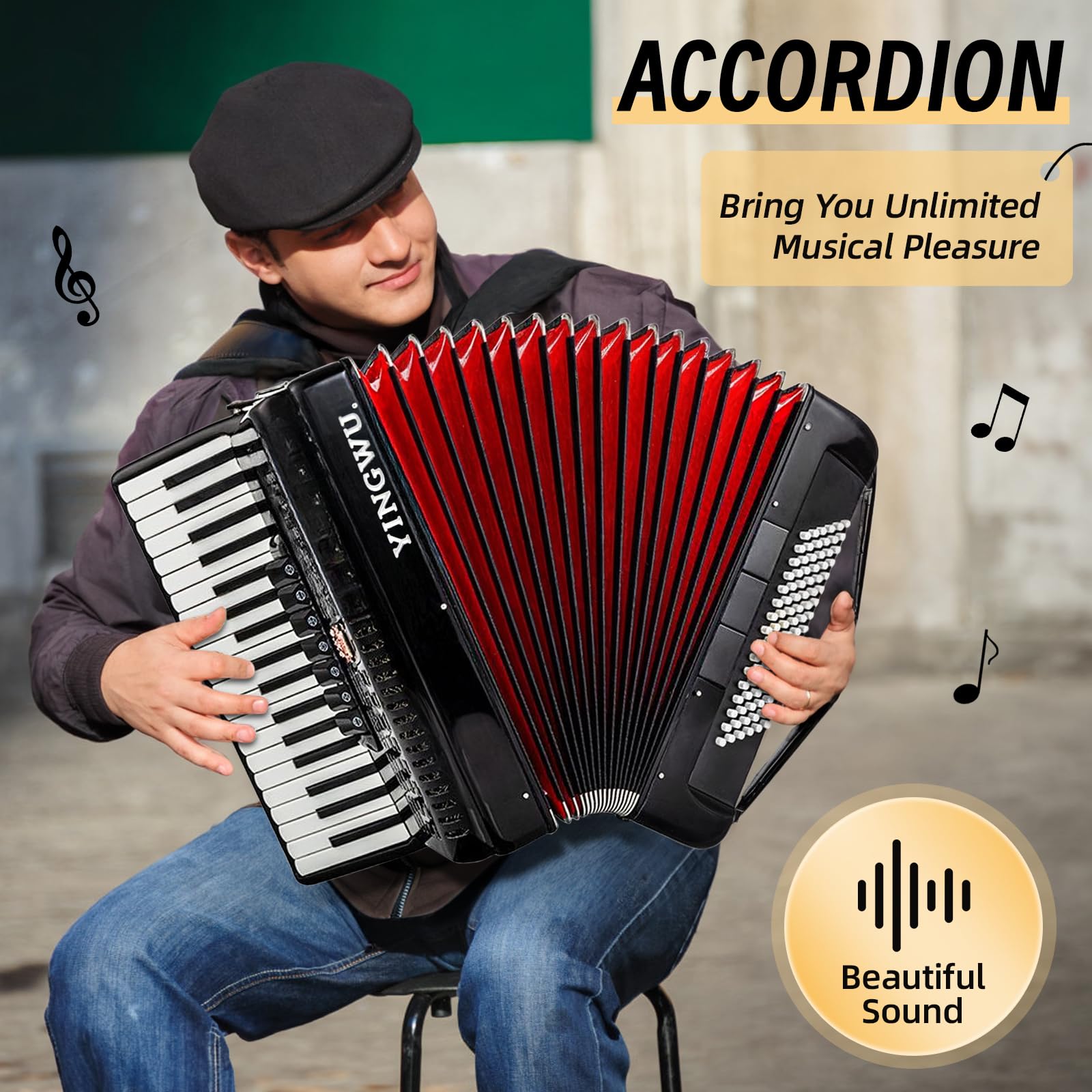 Amazon.com: Accordion, 37 Keys 96 Bass Professional Accordion for