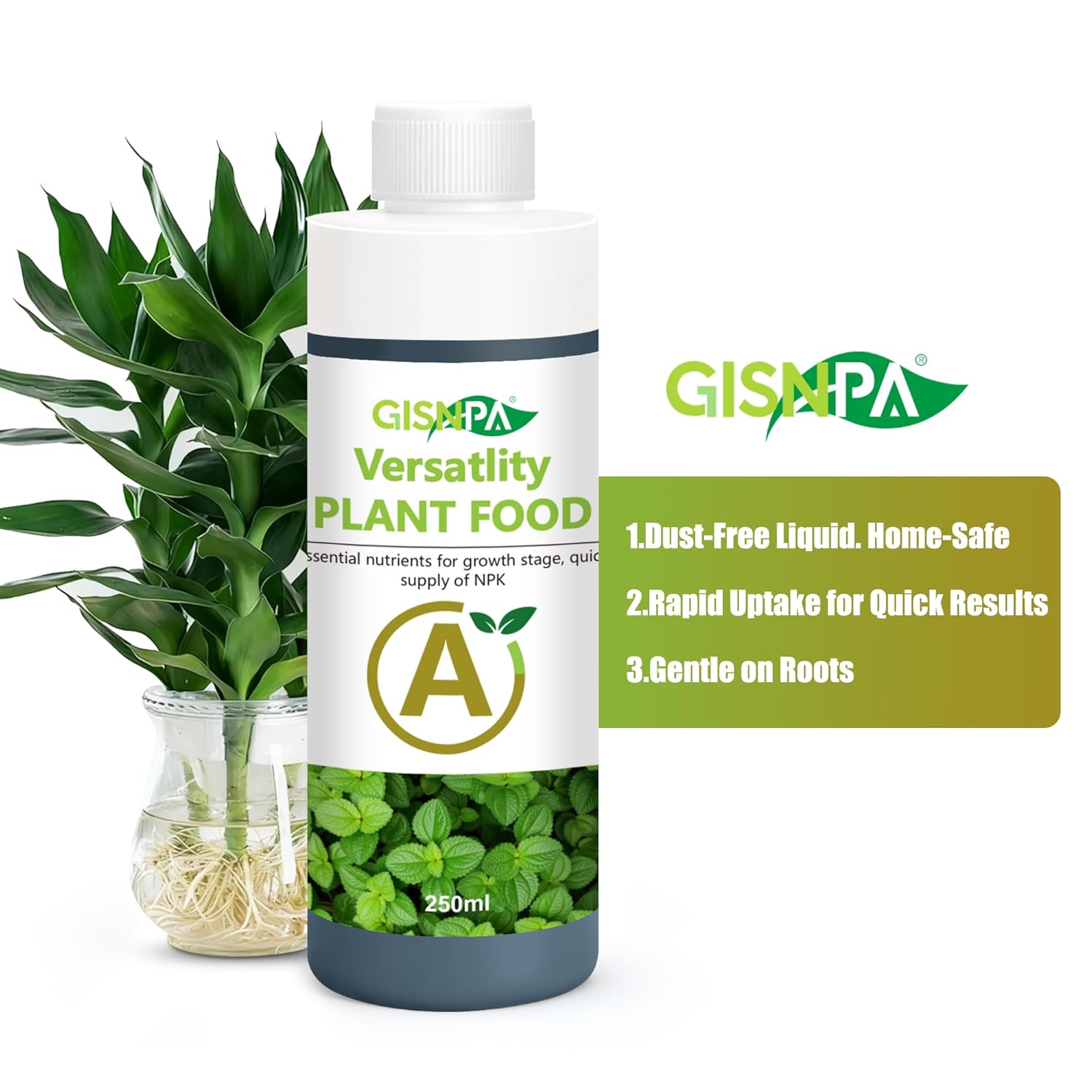A&B Plant Fertilizer, 250ML Hydroponics Nutrients & Potting Soil Food - Easy-Mix Liquid Plant Food for Healthier, Lush Potted Houseplants, Herbs, and Hydroponics Growing System