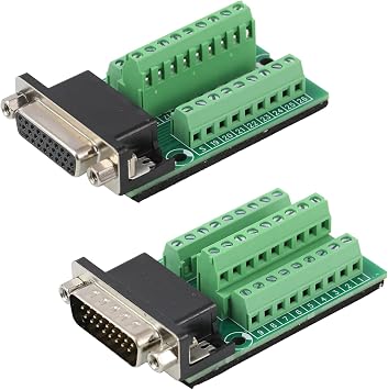 2Pcs DB26 Male Female Breakout Connector, RS232 D-SUB Serial 26Pin Port Terminal Solderfree Adapter for Mechanical Equipment CNC Computers