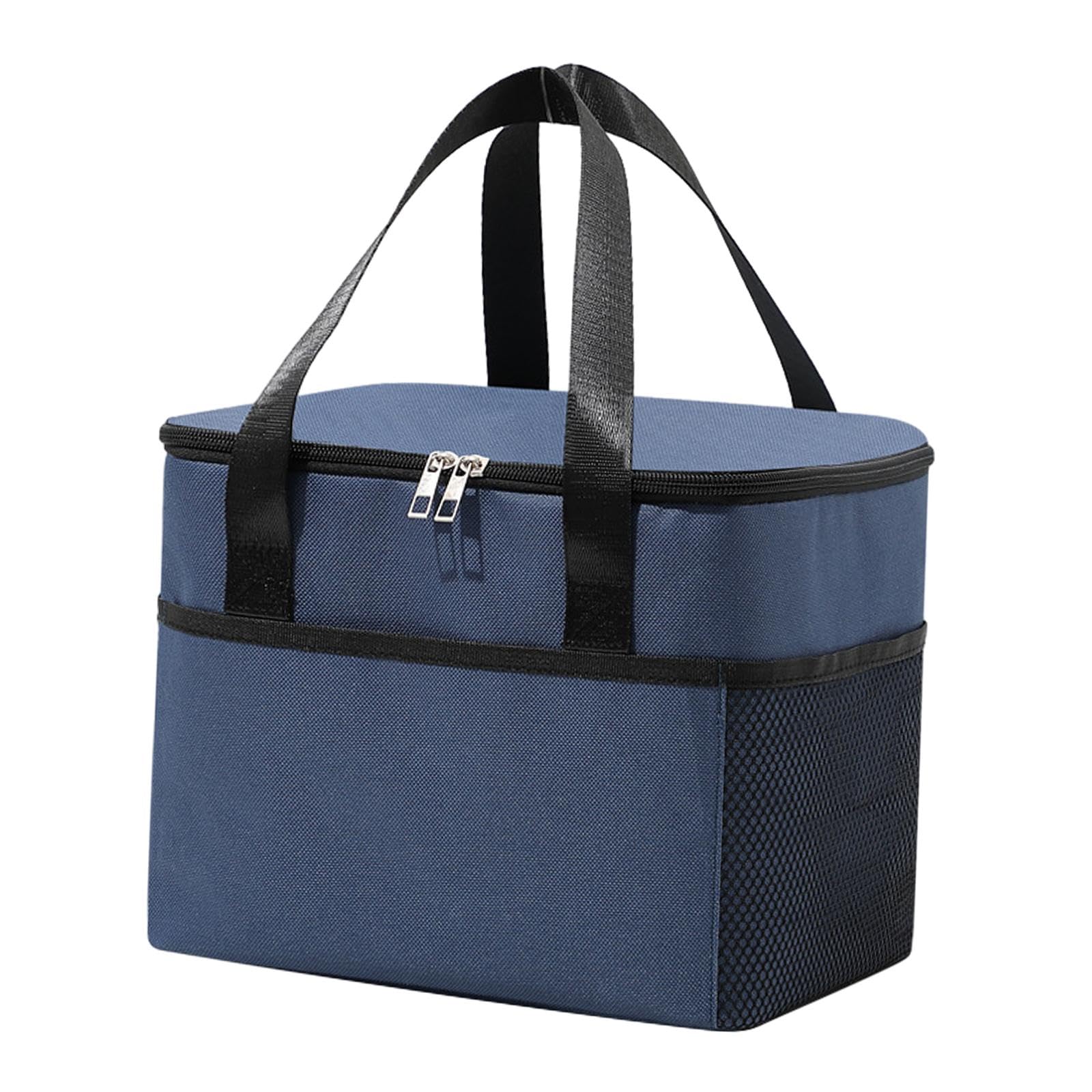 Merishopp Large Insulated Cooler Bag Cookware Bag Case Container for Camping Work Navy Blue-image-15