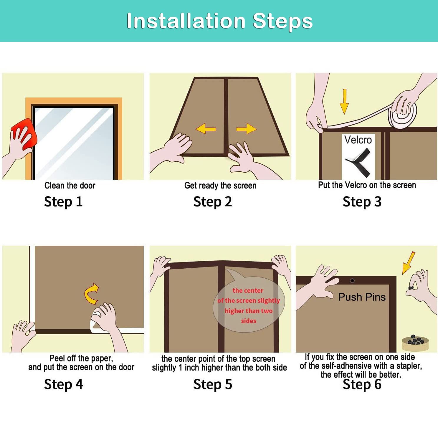 Buy Screen Door Deluxe,Fits Door Sizes 32x80 Inch, Hands