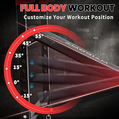 Miniatura 5 de Juego de banco de pesas olímpico 8 en 1 de 1500 libras extensiónflexión de piernasbíceps, juego de press de banca y soporte de barra con cierres de