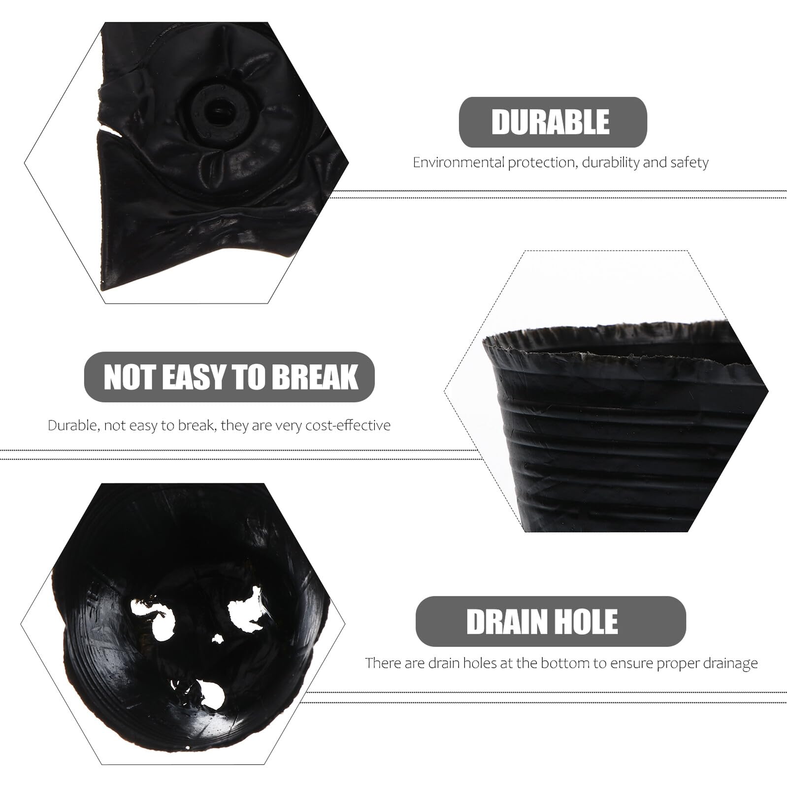 VICASKY 500 Pièces Pots de Semis Plastique avec Drainage Godets de Repiquage pour Plantes
