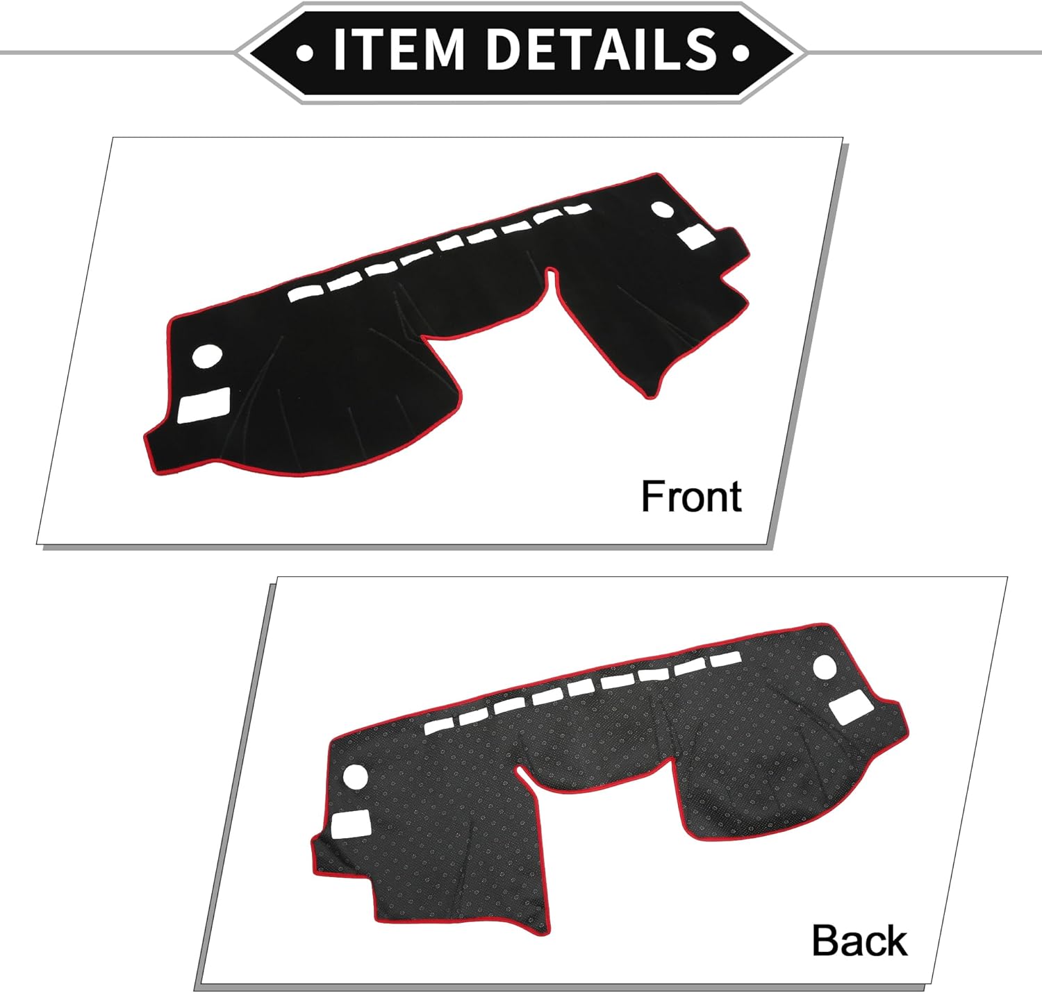 Dash Cover Compatible for Subaru Forester 2014-2018, Non-Slip Polyester Black Red Center Console Dashboard Cover Pad Carpet