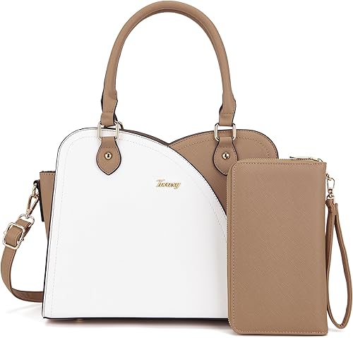 Miniatura 11 de Monederos para mujer con asa superior, bolsa de hombro, bolsa de mensajero, bolso de mano, monedero, juego de 2 piezas blancorosado,Azul