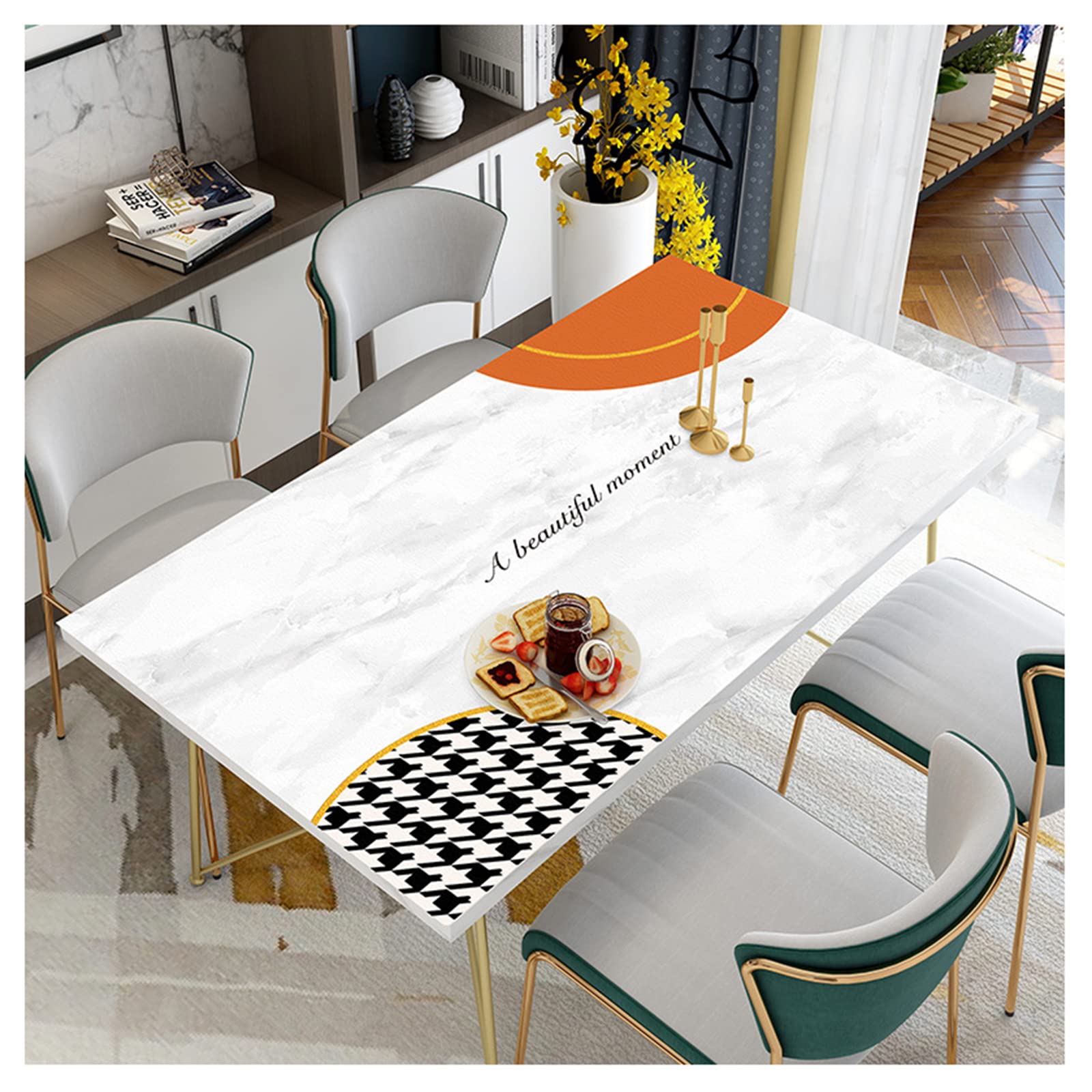Tappetino da Tavolo da Pranzo Pelle, Tovaglia Proteggi Tavolo Antimacchia, Impermeabile, Tappetino Scrivania Sottomano da Ufficio in Pelle, Tappetino Computer da Scrivania Pelle(Size:70×70cm,Color:E)
