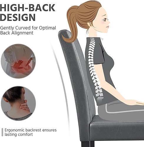 Miniatura 118 de Yaheetech Parson - Juego de 4 sillas de comedor tapizadas de tela con asiento acolchado y patas de madera maciza para comedor/restaurante, diseño