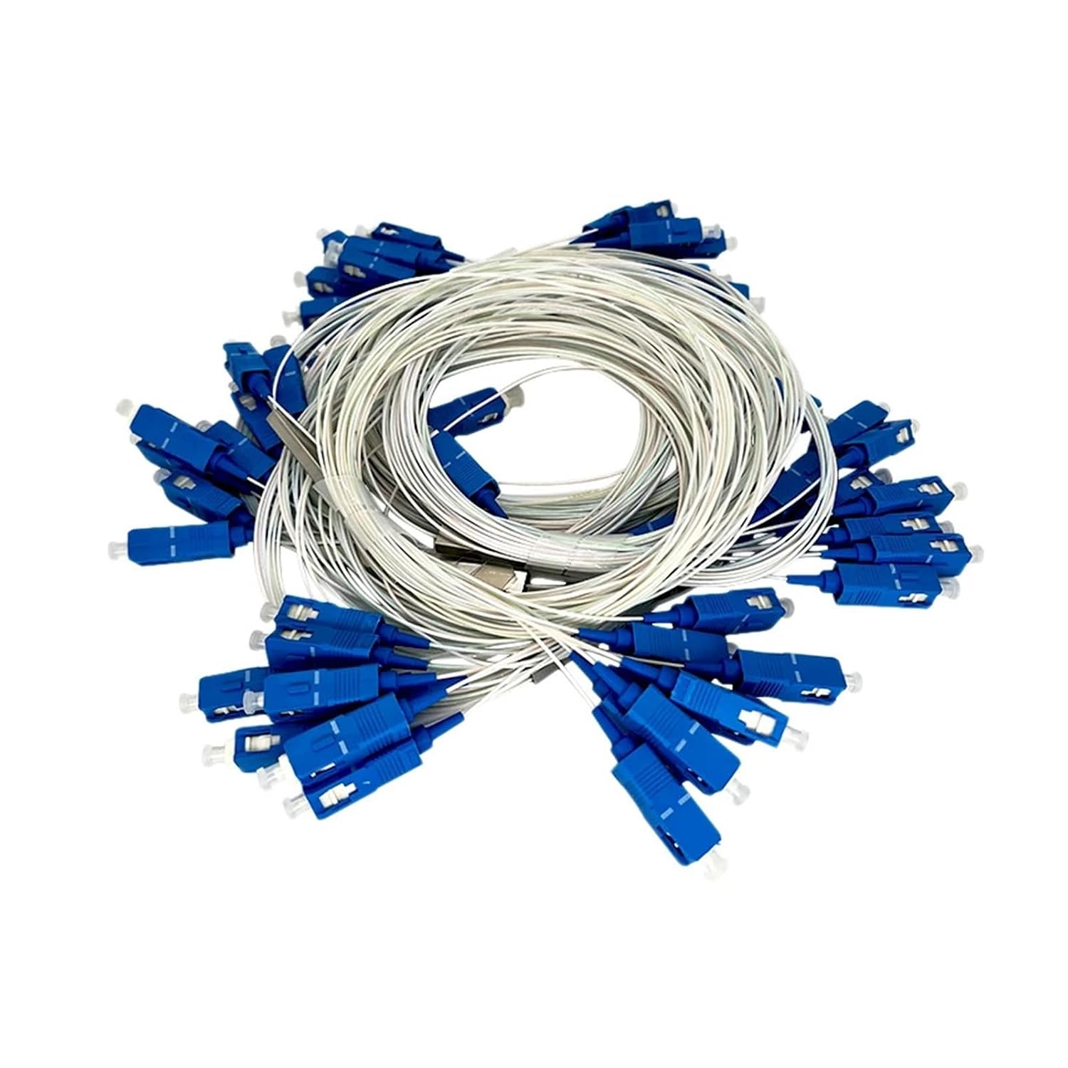 G657A1 SC/UPC Fiber Optic Splitter (1x2, 1x4, 1x8, 1x16 SM Single Mode 0.9mm 1m Connector Tools)(1x8 SC UPC 10pcs)