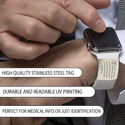 Miniatura 5 de Etiqueta de identificación personalizada para correa de reloj grabada con láser, etiqueta de identificación personalizada para placa de seguridad de