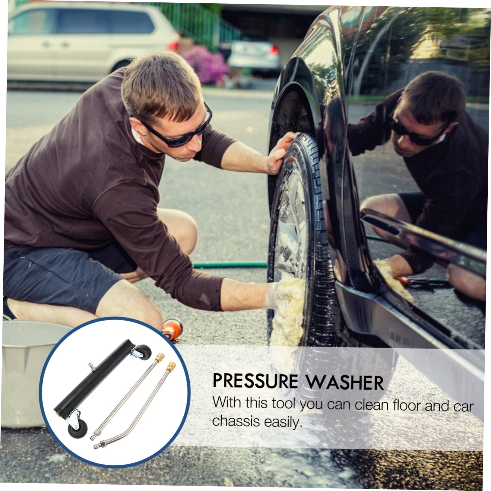 YARNOW Nettoyeur Haute Pression avec Brosse De Nettoyage pour Châssis Outil De Nettoyage De Voiture pour Camion SUV Et Autres Véhicules