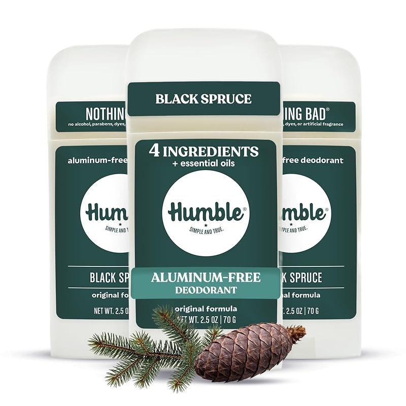 Desodorante sem alumínio HUMBLE SIMPLE AND TRUE Black Spruce, Pacote com 3
